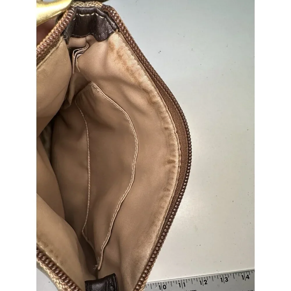 Coach Crossbody Small Canvas Signature Bag Tan/Green
